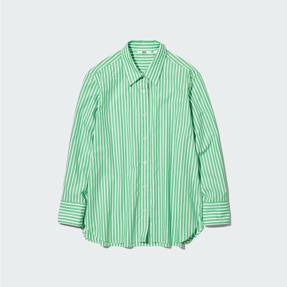 Uniqlo Green Striped Shirt